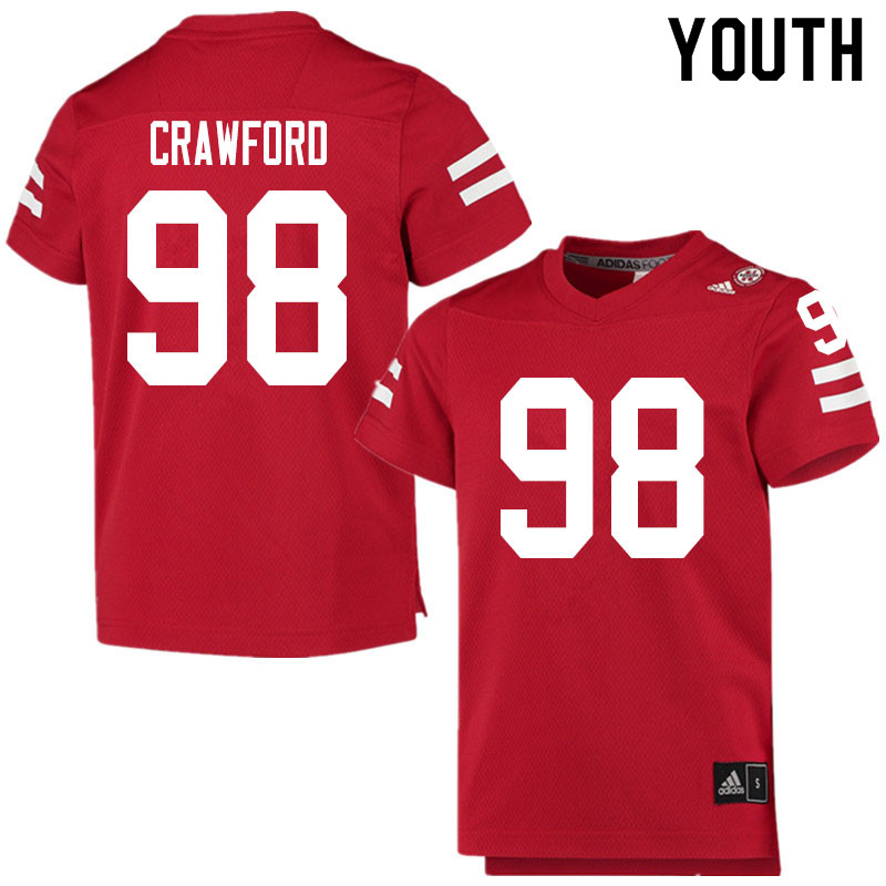 Youth #98 Tyler Crawford Nebraska Cornhuskers College Football Jerseys Sale-Scarlet